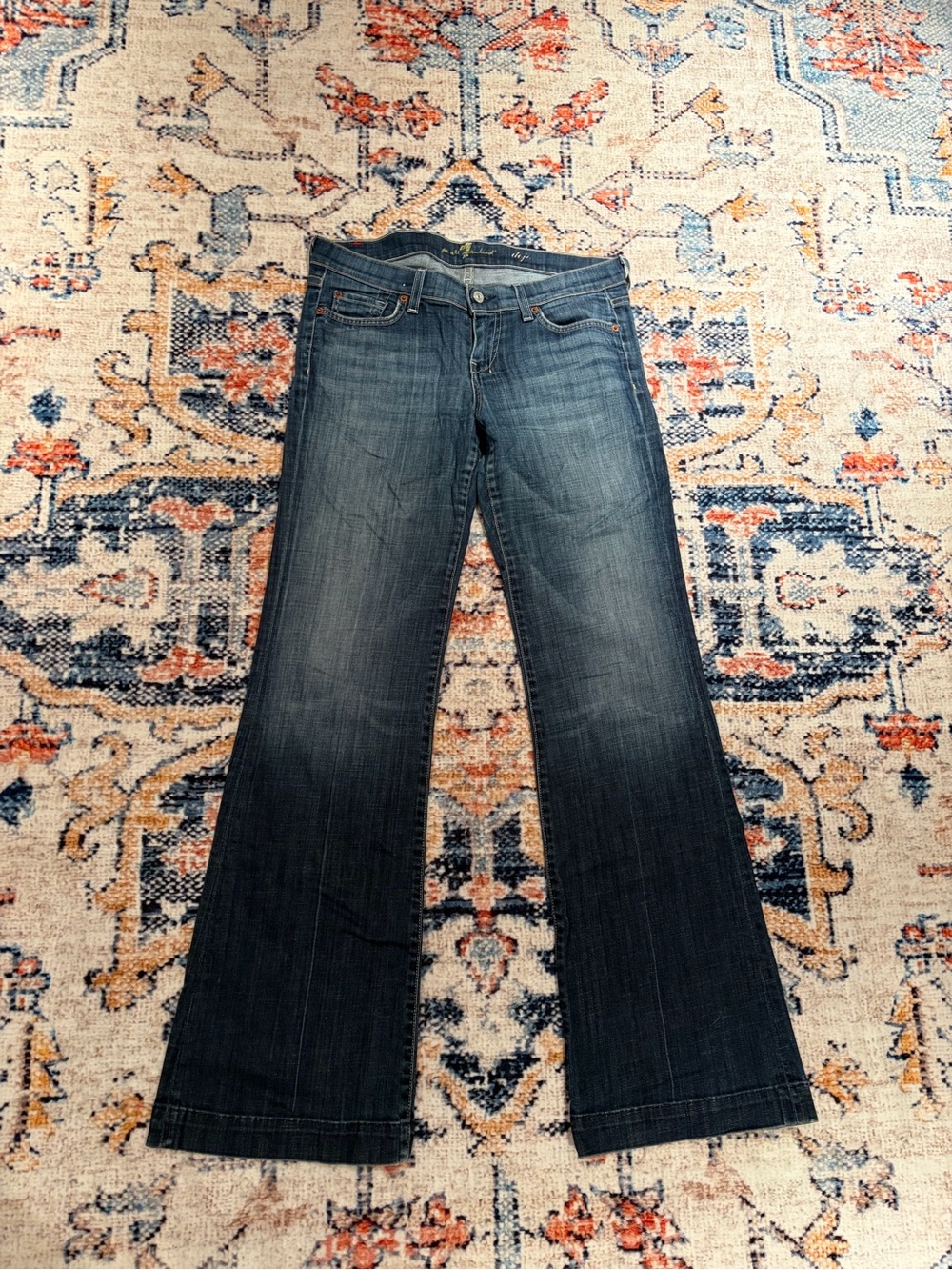 7 For All Mankind Dark Blue Flare Jeans
